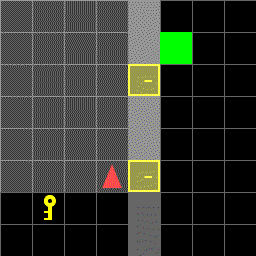 Animated Door and Key grid-world policy execution