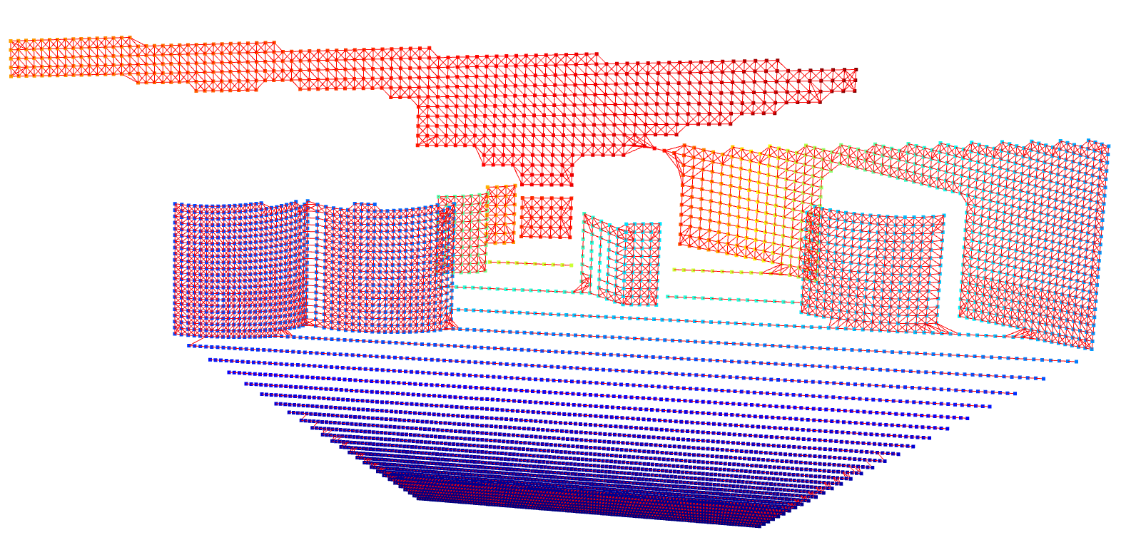 Static red-and-blue navigation graph visualization from the autonomous navigation research archive.